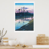 Poster ukiyoe - hasui - C02 - Kiba at Dusk - (Cuisine)