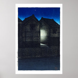 Poster ukiyoe - hasui - C04 - Shinkawa Rive à la nuit -