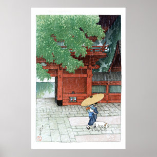 Poster ukiyoe - hasui - C06 - Sanctuaire Sanno au début d