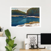 Poster ukiyoe - hasui - C12 - Neige Lingering à Inoka... (Bureau à domicile)