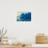 Poster ukiyoe [hasui] C29 Matin à Dotonbori, Osaka (Cuisine)