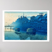 Poster ukiyoe [hasui] C29 Matin à Dotonbori, Osaka (Devant)