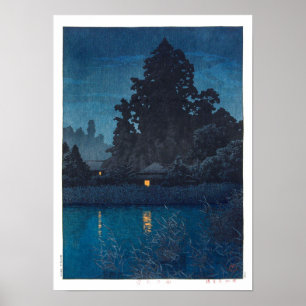 Poster ukiyoe - hasui - m03 - Omiya sous la pluie -