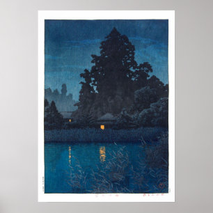 Poster ukiyoe - hasui - m03 - Omiya sous la pluie -