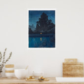 Poster ukiyoe - hasui - m03 - Omiya sous la pluie - (Cuisine)