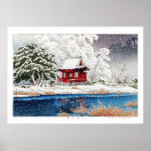 Poster ukiyoe - hasui - m06 - Neige à l'entrée du sanctua (Devant)