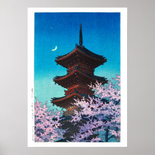 Poster ukiyoe - hasui - m08 - Soirée du printemps -
