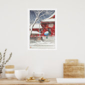 Poster ukiyoe - hasui - m09 - Neige à Ueno Kiyomizudo - (Cuisine)