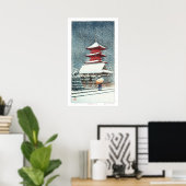 Poster ukiyoe - hasui - m10 - Sanctuaire Toshogu, Ueno - (Bureau à domicile)