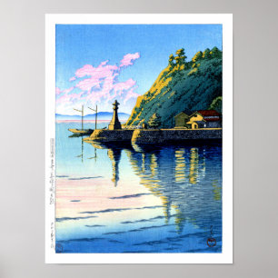 Poster ukiyoe hasui n11 Matin à Mihogaseki à Izumo
