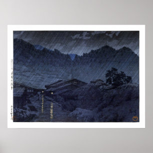 Poster ukiyoe hasui n25 Suhara, Kiso