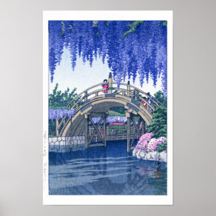 Poster ukiyoe - hasui - N°34 Glycine à Kameido -