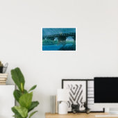 Poster ukiyoe - hasui - n°35 Averse du soir au pont Imai (Bureau à domicile)