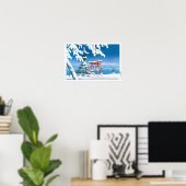 Poster ukiyoe - hasui - N°4 Neige à Itsukushima - (Bureau à domicile)