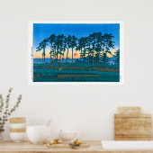 Poster ukiyoe - hasui - No.14 Ikegami Ichinokura (coucher (Cuisine)