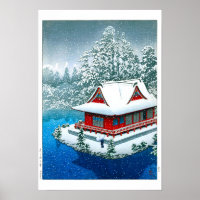 Ukiyoe - hasui - No.26 Neige au parc Inokashira -