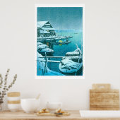 Poster ukiyoe - hasui - No.27 Neige à Mukōjima - (Cuisine)