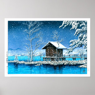 Poster Ukiyoe - hasui - No.28 Kansanomiya Sanctuaire à ..