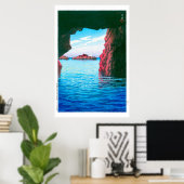 Poster ukiyoe - hasui - No.47 Kojaku Cavern, Oga ... (Bureau à domicile)