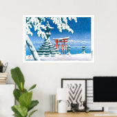 Poster ukiyoe - hasui - No.4 Neige à Itsukushima - (Bureau à domicile)