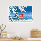 Poster ukiyoe - hasui - No.4 Neige à Itsukushima - (Cuisine)