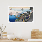 Poster ukiyoe - Hiroshige - No.01 Shinagawa - (Cuisine)