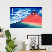 Poster ukiyoe - Hokusai : No.33 Red Fuji - (Bureau à domicile)