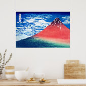 Poster ukiyoe - Hokusai : No.33 Red Fuji - (Cuisine)