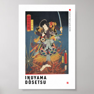 Poster ukiyoe - Inuyama Dōsetsu - magicien japonais -