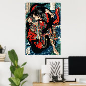 Poster ukiyoe japonais (Bureau à domicile)