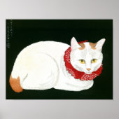 Poster Ukiyoe [komei] 03 chat blanc (Devant)