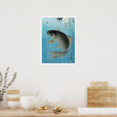 Poster Ukiyoe [Koson] Carp Leaping (S) (Cuisine)