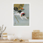 Poster Ukiyoe [Koson] Kitten et Lantern (M) (Cuisine)