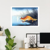 Poster Ukiyoe [Koson] Renard par l'Eau Lune (M) (Bureau à domicile)