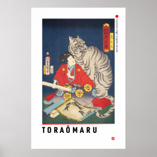Poster ukiyoe - Toraōmaru - magicien japonais -