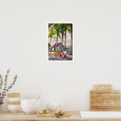 Poster ukiyoe - Yoshida - 06 - Singapour - (Cuisine)