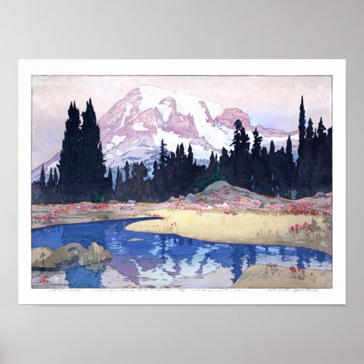 Poster ukiyoe - Yoshida - 07 - Mont Rainier - (Devant)