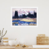 Poster ukiyoe - Yoshida - 07 - Mont Rainier - (Cuisine)