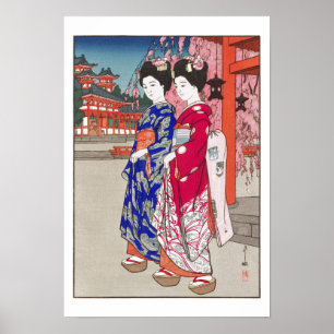 Poster ukiyoe - Yoshida - 14 - Maiko -