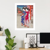 Poster ukiyoe - Yoshida - 14 - Maiko - (Bureau à domicile)
