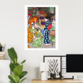 Poster ukiyoe - Yoshida - 16 - Épicerie Végétale Honnête, (Bureau à domicile)