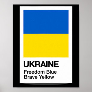 Poster Ukraine 2023 Couleurs du drapeau ukrainien Liberté