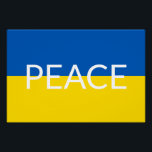 Poster Ukraine bleu paix jaune drapeau de texte personnal<br><div class="desc">Ukraine bleu de paix jaune couture</div>