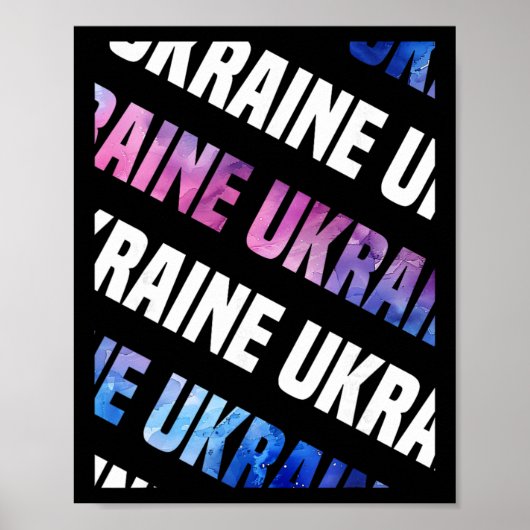 Poster Ukraine Camo Pattern Watercolor Camouflage (Devant)