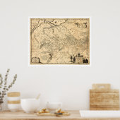 Poster Ukraine Carte précoce 1648 (Cuisine)