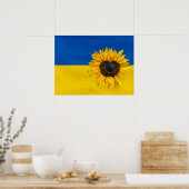 Poster Ukraine Drapeau Avec Tournesol Coeur (Cuisine)