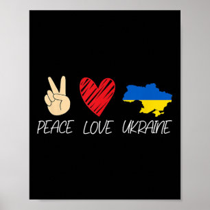 Poster Ukraine : drapeau contre la guerre Solidarité Paix