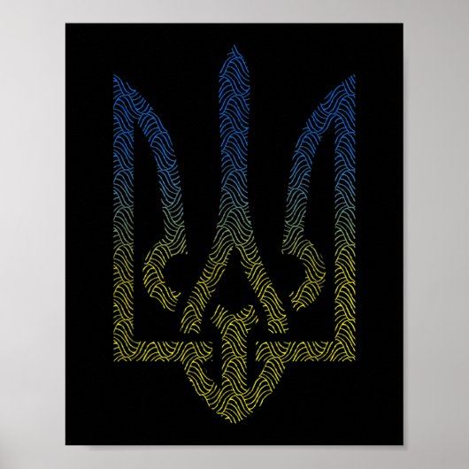 Poster Ukraine Drapeau Et Trident Ukraine (Devant)