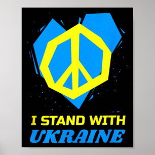 Poster Ukraine Drapeau Ukrainien Paix Je Suis Avec L'Ukra