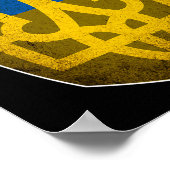 Poster Ukraine Flag And Trident Ukrainian  (Coin)